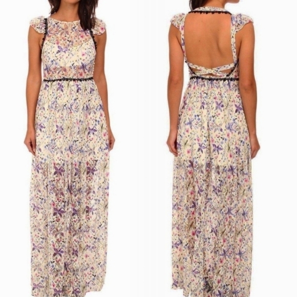 Free Peopl Spring Garden Combo cherry blossom maxi dress New with tag sz6 - Picture 1 of 11
